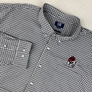 GEORGIA BULLDOGS Mens Long Sleeve Performance Button Shirt 4X Big UGA Stretch LS